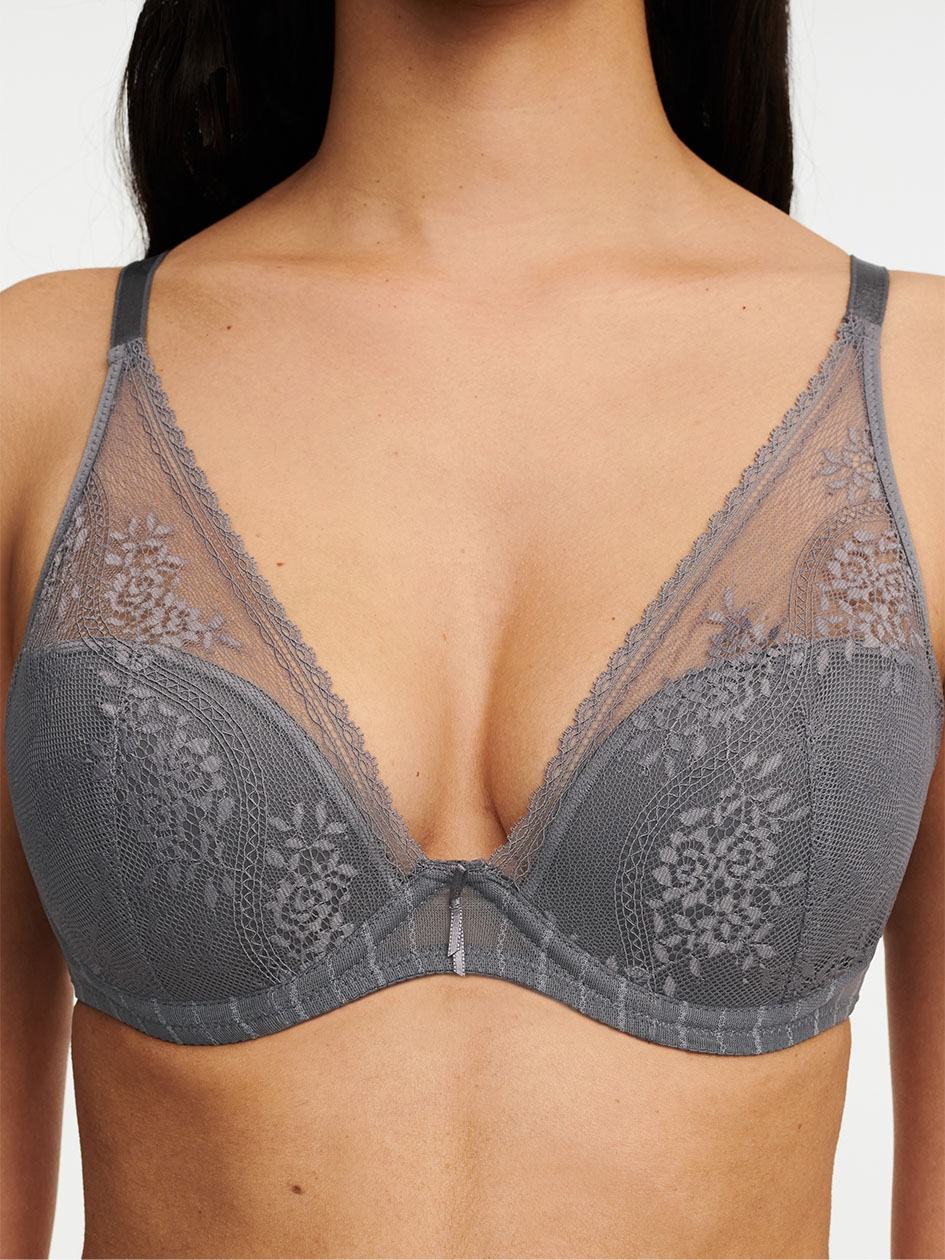 Grey Women Chantelle Maddie Plunge T-Shirt Bra | FBD7377FE