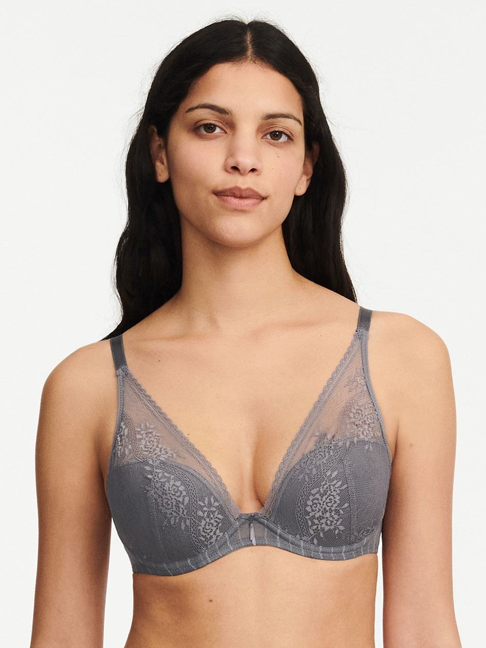 Grey Women Chantelle Maddie Plunge T-Shirt Bra | FBD7377FE