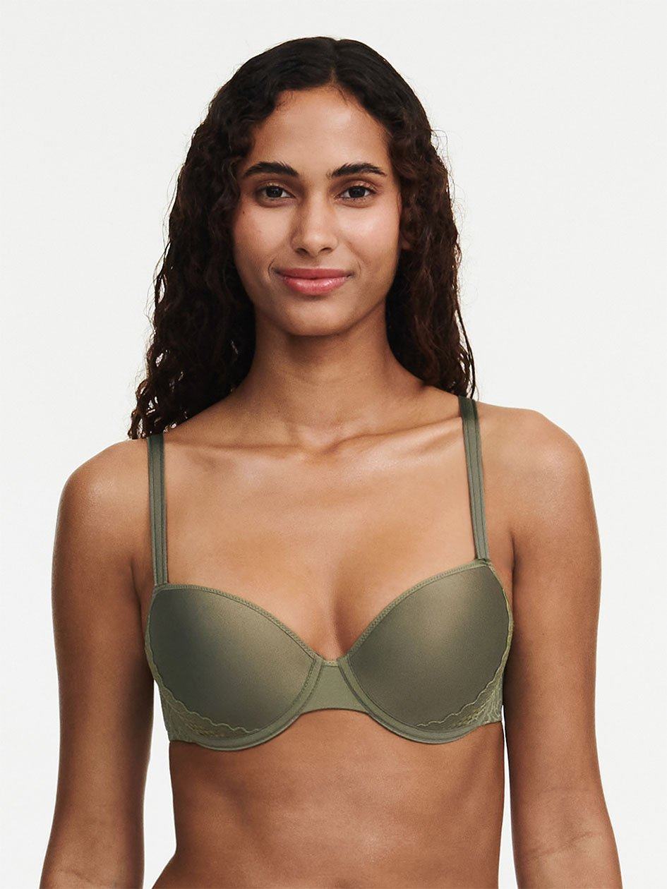 Khaki Green Women Chantelle Pila Demi Memory Foam Bras | WYF4157LB