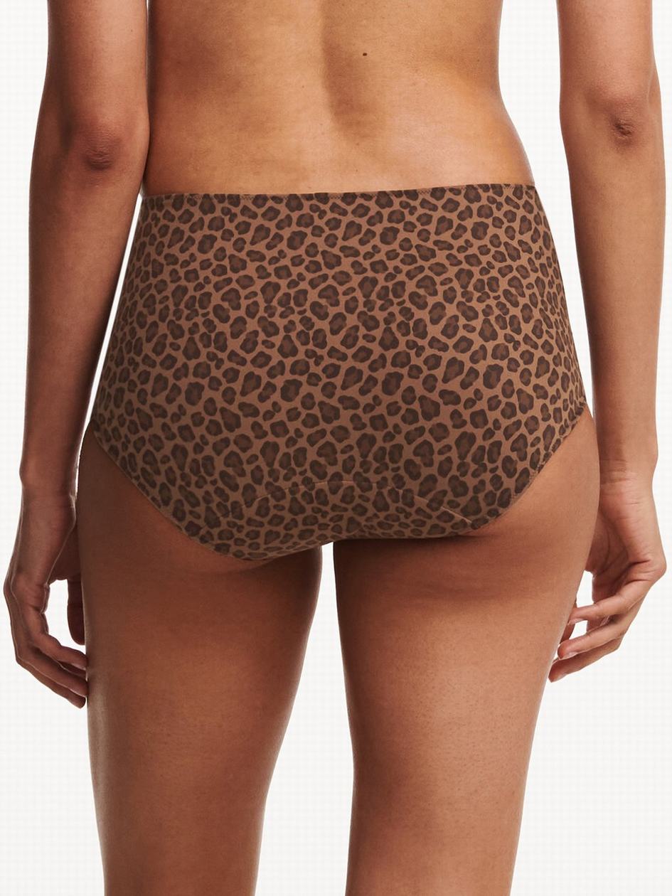 Leopard Women Chantelle Essential Leakproof High Waist Briefs | XFI6533QJ