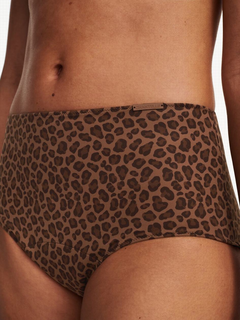 Leopard Women Chantelle Essential Leakproof High Waist Briefs | XFI6533QJ