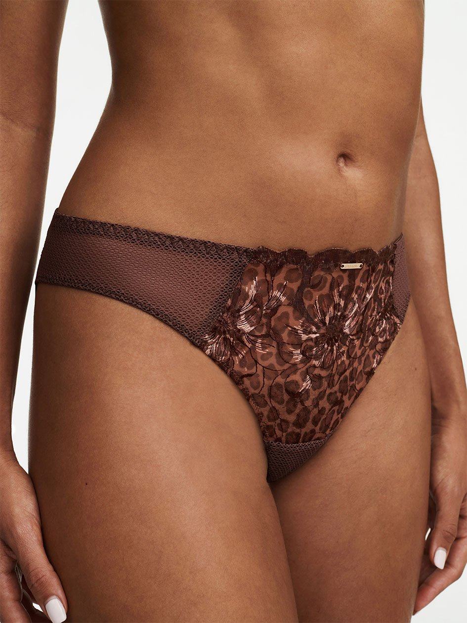 Leopard Women Chantelle Fleurs Thong Panty | UMV8329DJ