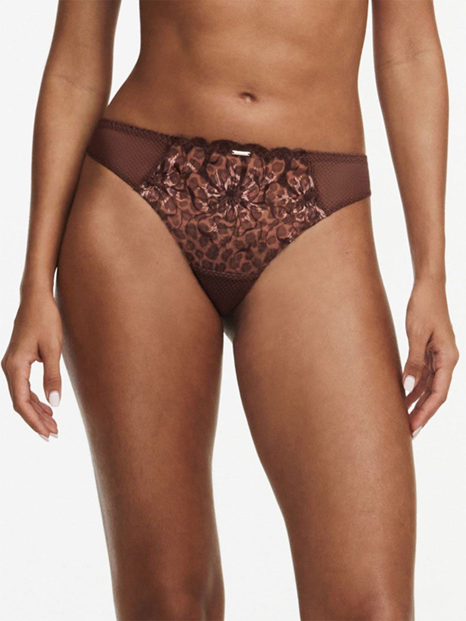 Leopard Women Chantelle Fleurs Thong Panty | UMV8329DJ