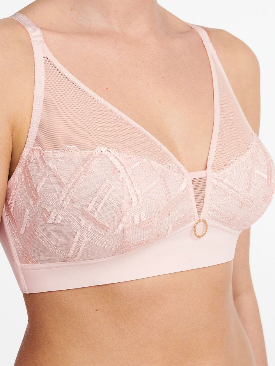 Pink Women Chantelle Graphic Support Lace Wireless Bras | RQE2524MF