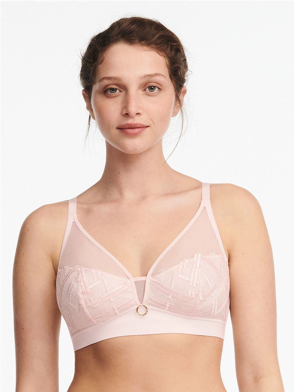 Pink Women Chantelle Graphic Support Lace Wireless Bras | RQE2524MF