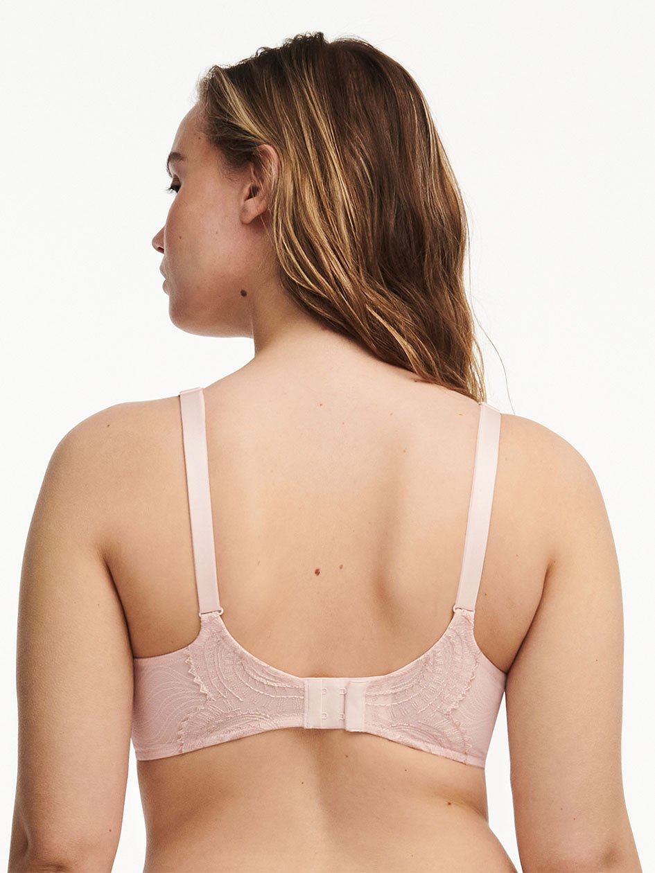 Pink Women Chantelle Mystic Dream Lace Plunge Contour Bras | EQT2283FP