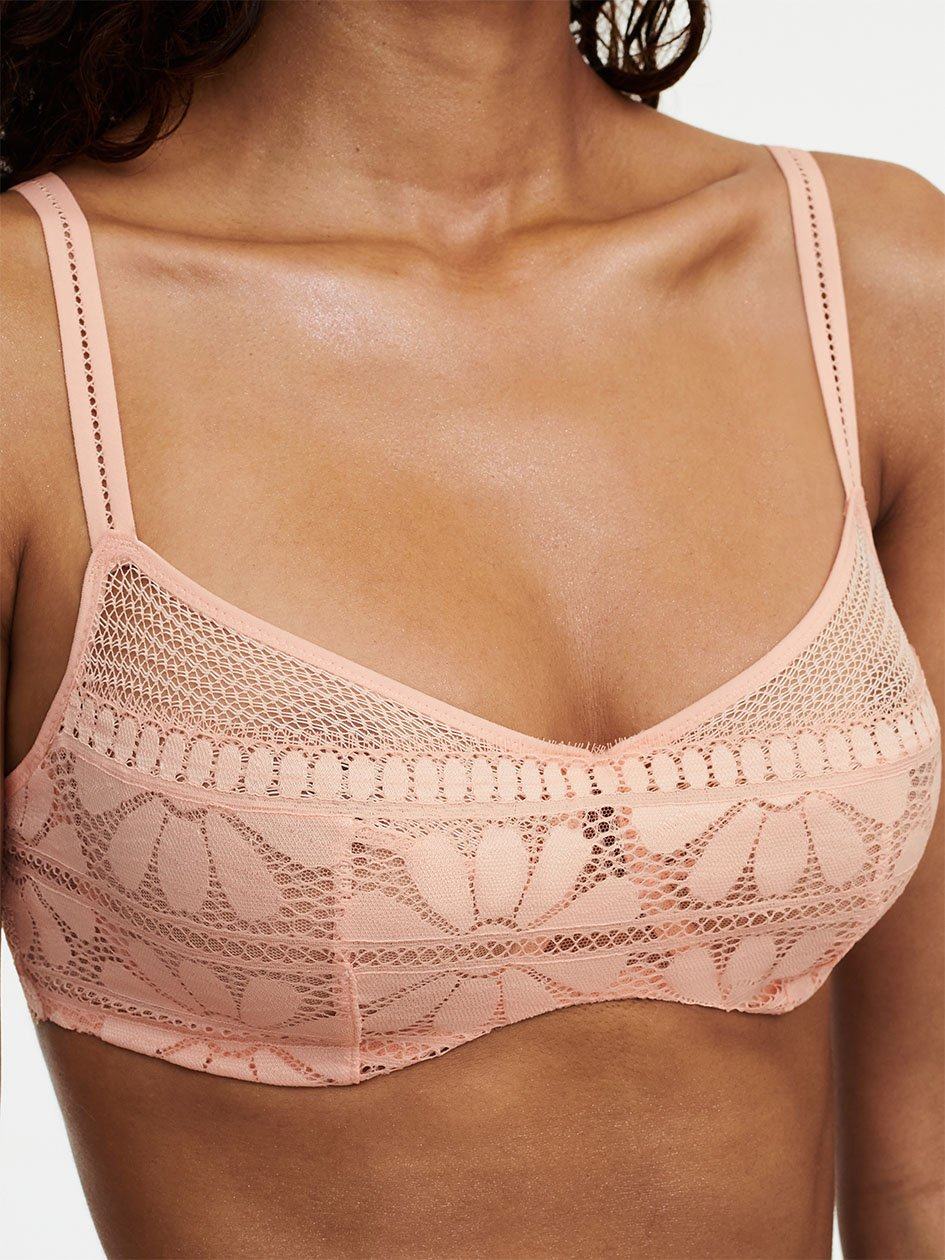 Pink Women Chantelle Sofie Lace Underwire Bras | UXH7278GB