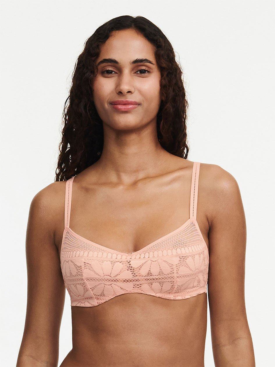 Pink Women Chantelle Sofie Lace Underwire Bras | UXH7278GB