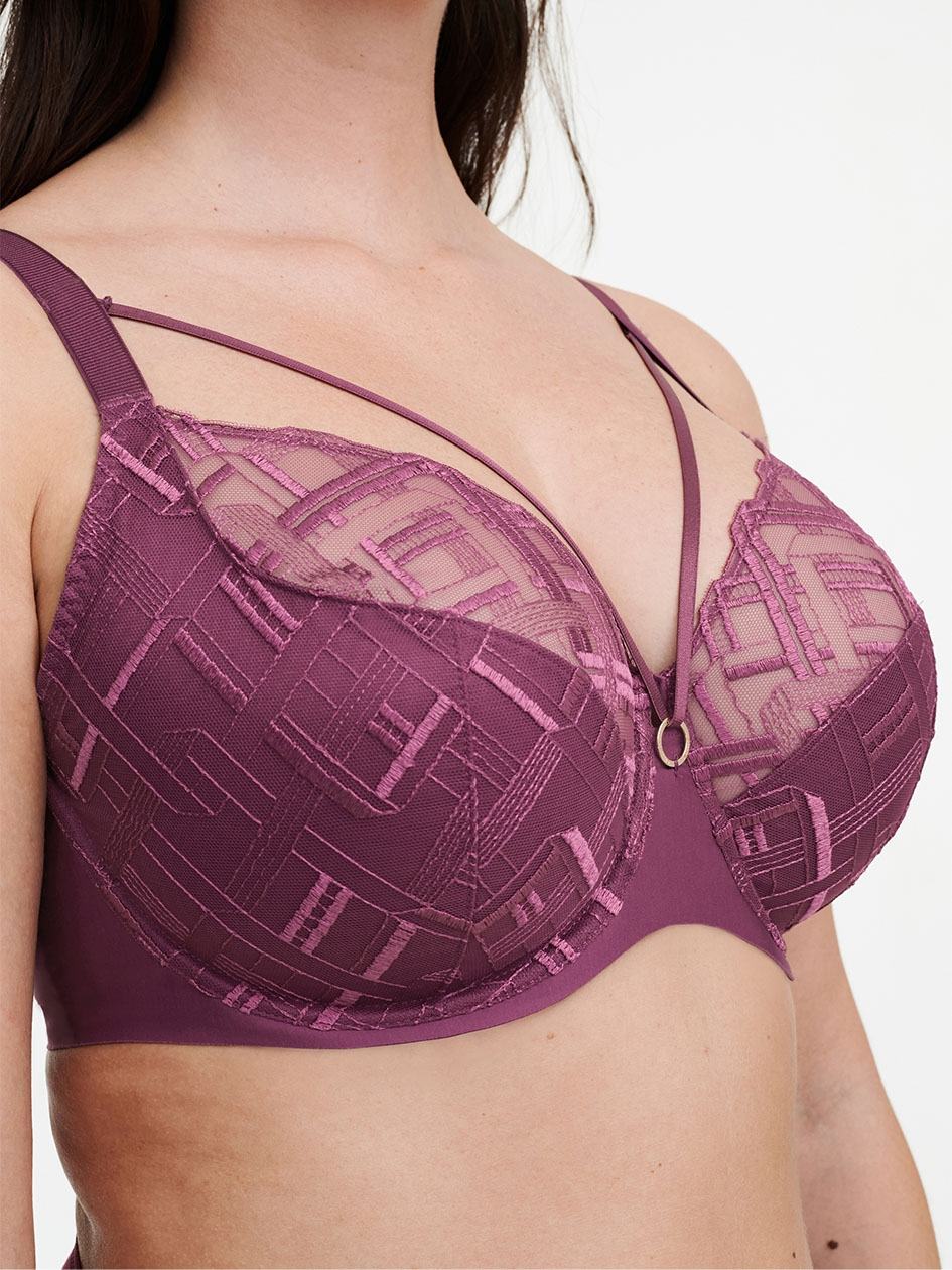 Purple Women Chantelle Graphic Support Lace Full Coverage Unlined Bra | KLR10040JF