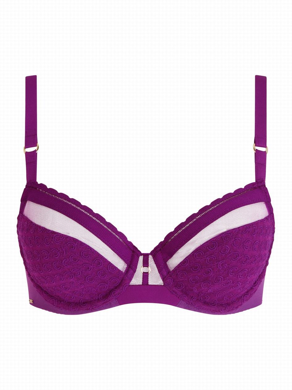 Purple Women Chantelle Monogram Plunge Unlined Bra | VXL3192PM