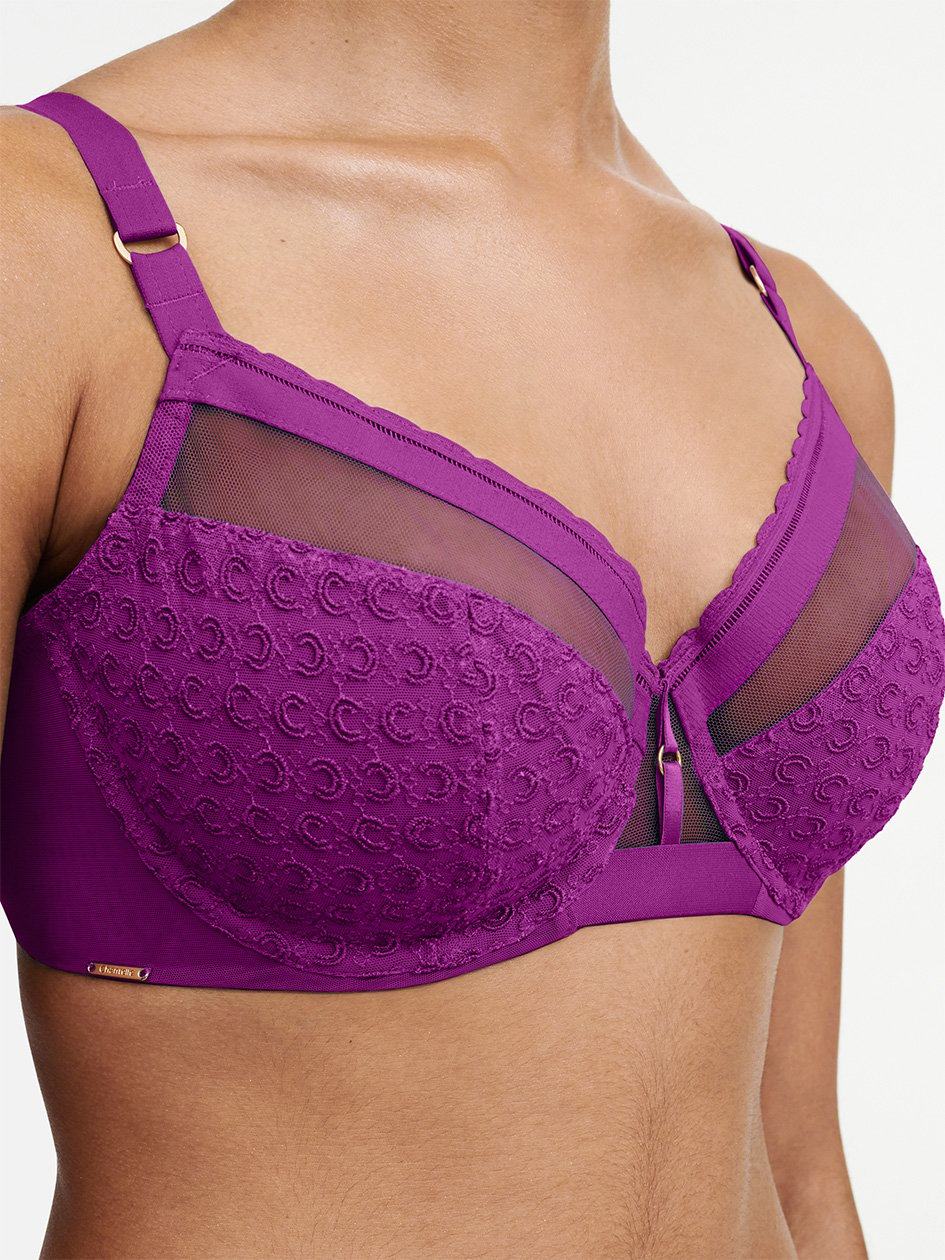 Purple Women Chantelle Monogram Plunge Unlined Bra | VXL3192PM