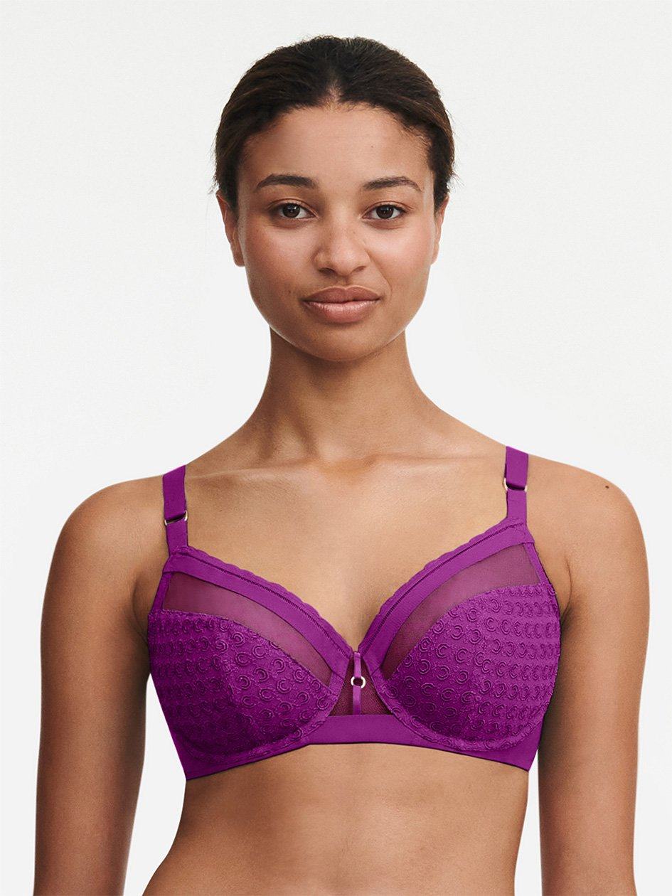 Purple Women Chantelle Monogram Plunge Unlined Bra | VXL3192PM