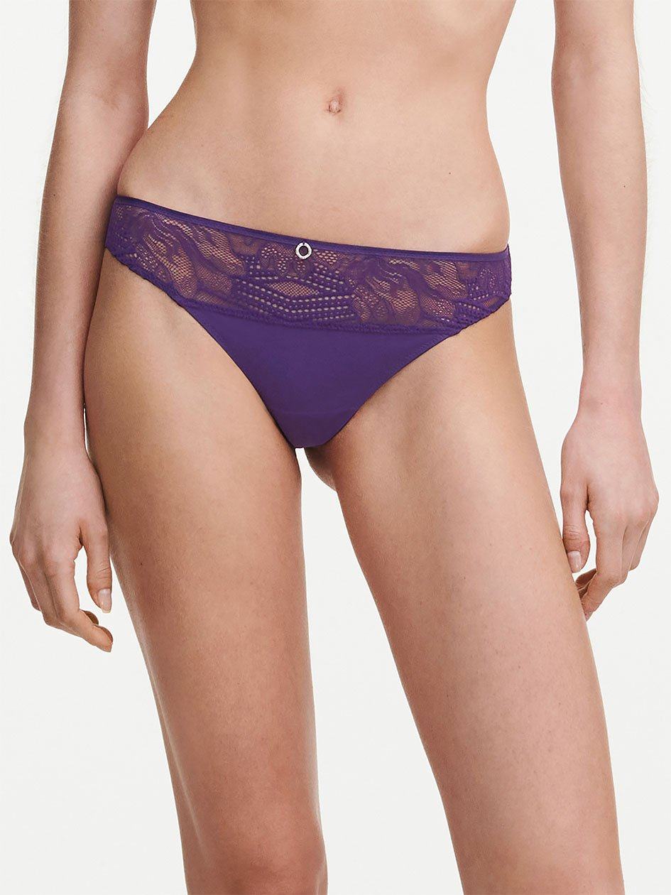 Purple Women Chantelle Naya Lace Thong Panty | HBP746NP