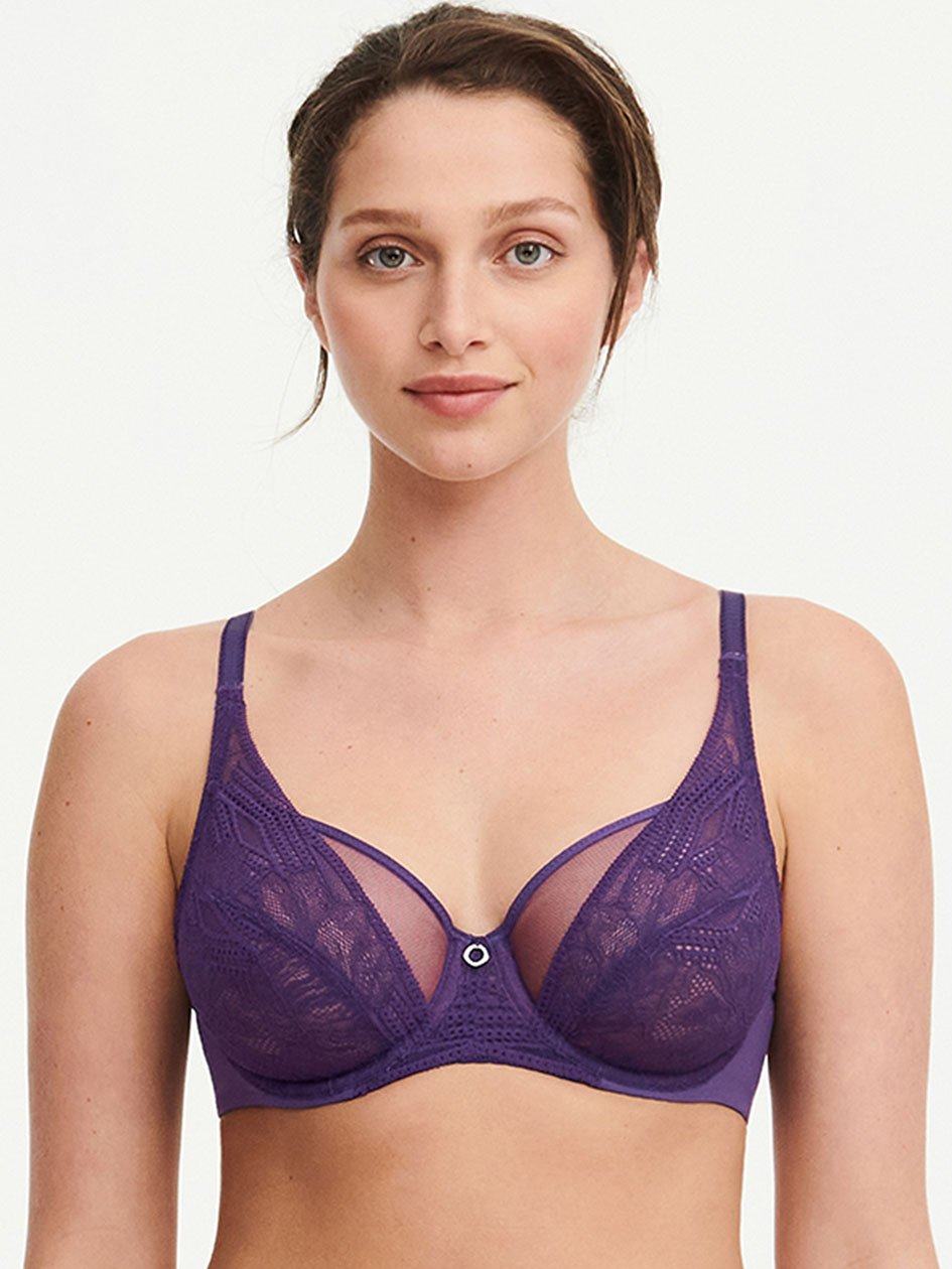 Purple Women Chantelle Naya Lace Underwire Unlined Bra | QDC2985SE