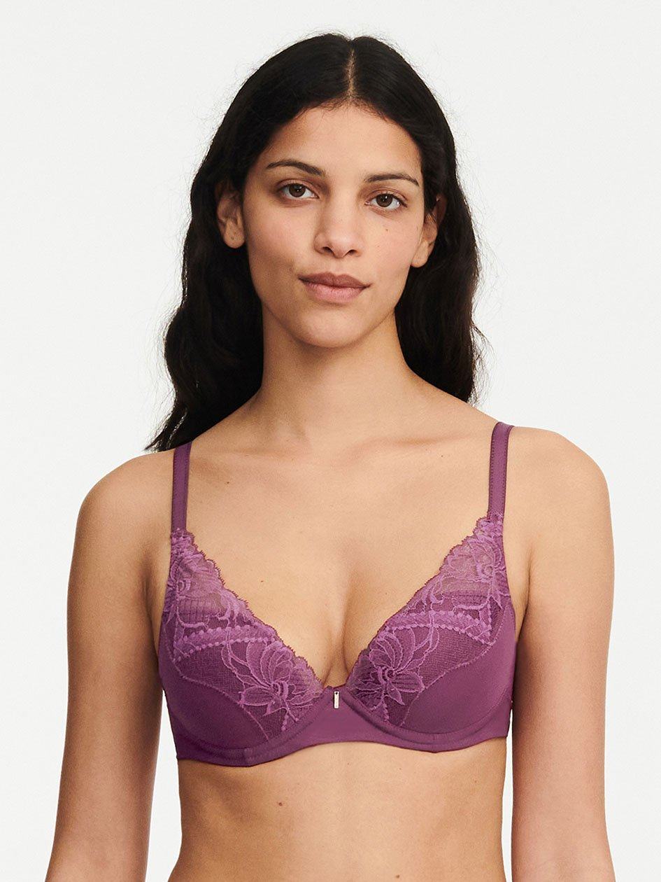 Purple Women Chantelle Orangerie Dream Lace Contour Plunge Bras | KGF10039RP