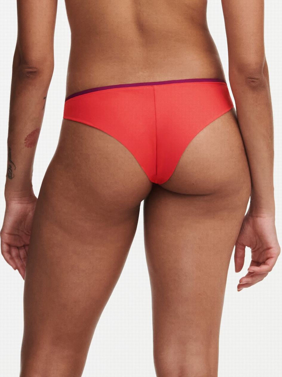 Red Orange Women Chantelle Authentic Swim Bikini Bottoms | YAY9539RE