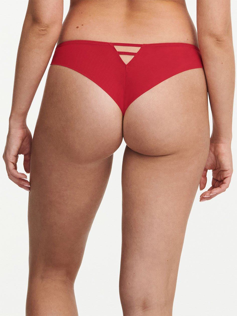 Red Women Chantelle Midnight Flowers Thong Panty | EIY8295BM