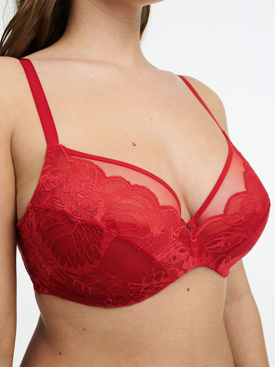 Red Women Chantelle Midnight Flowers Underwire Bras | AQX7817HH