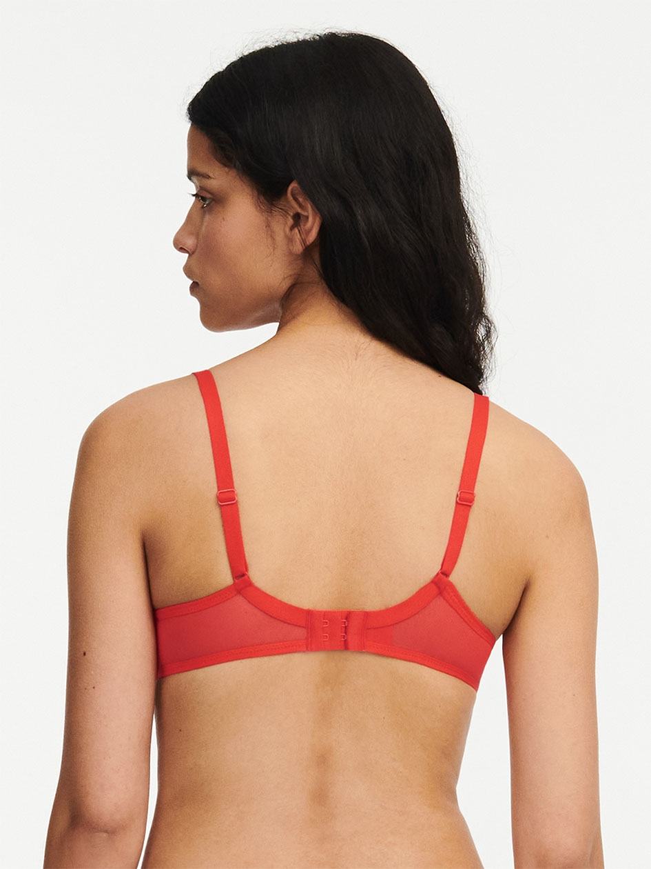 Red Women Chantelle Ondine Lace Plunge Contour Bras | UUK103PZ