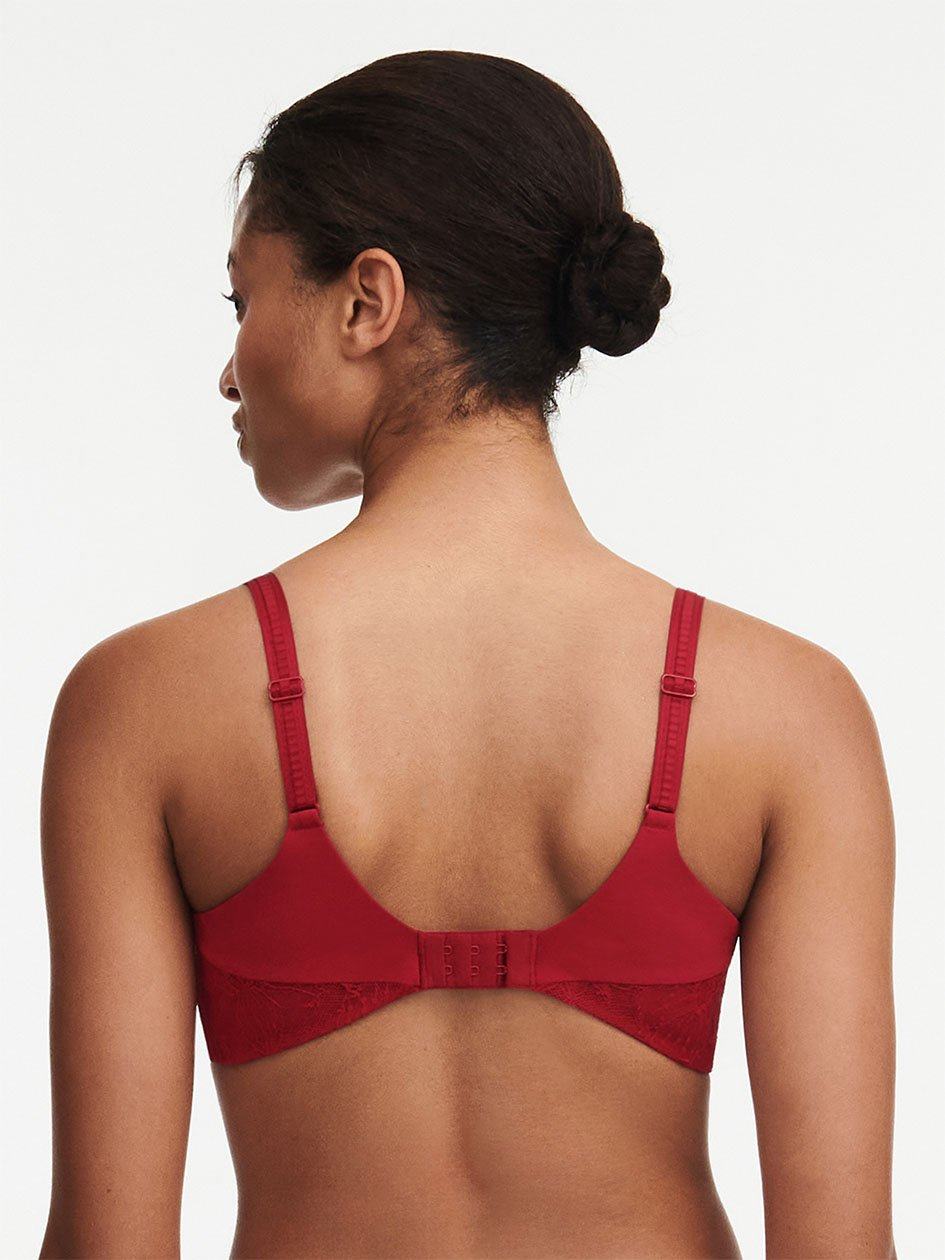 Red Women Chantelle Orchids Plunge Unlined Bra | TTO7490RG