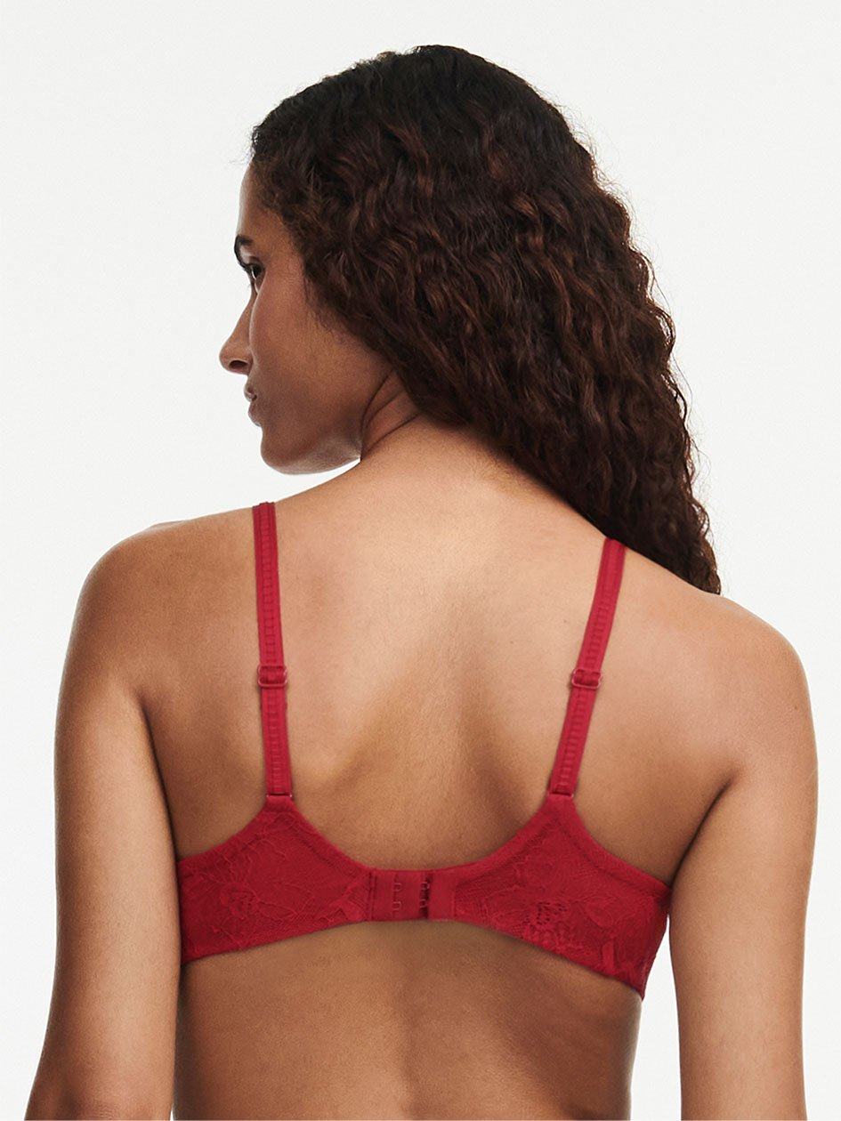 Red Women Chantelle Orchids Push-up Plunge Bra | MLP6182FW