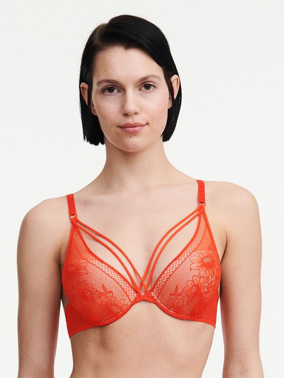 Red Women Chantelle Rebecca Push-up Bra | MMW3770YM