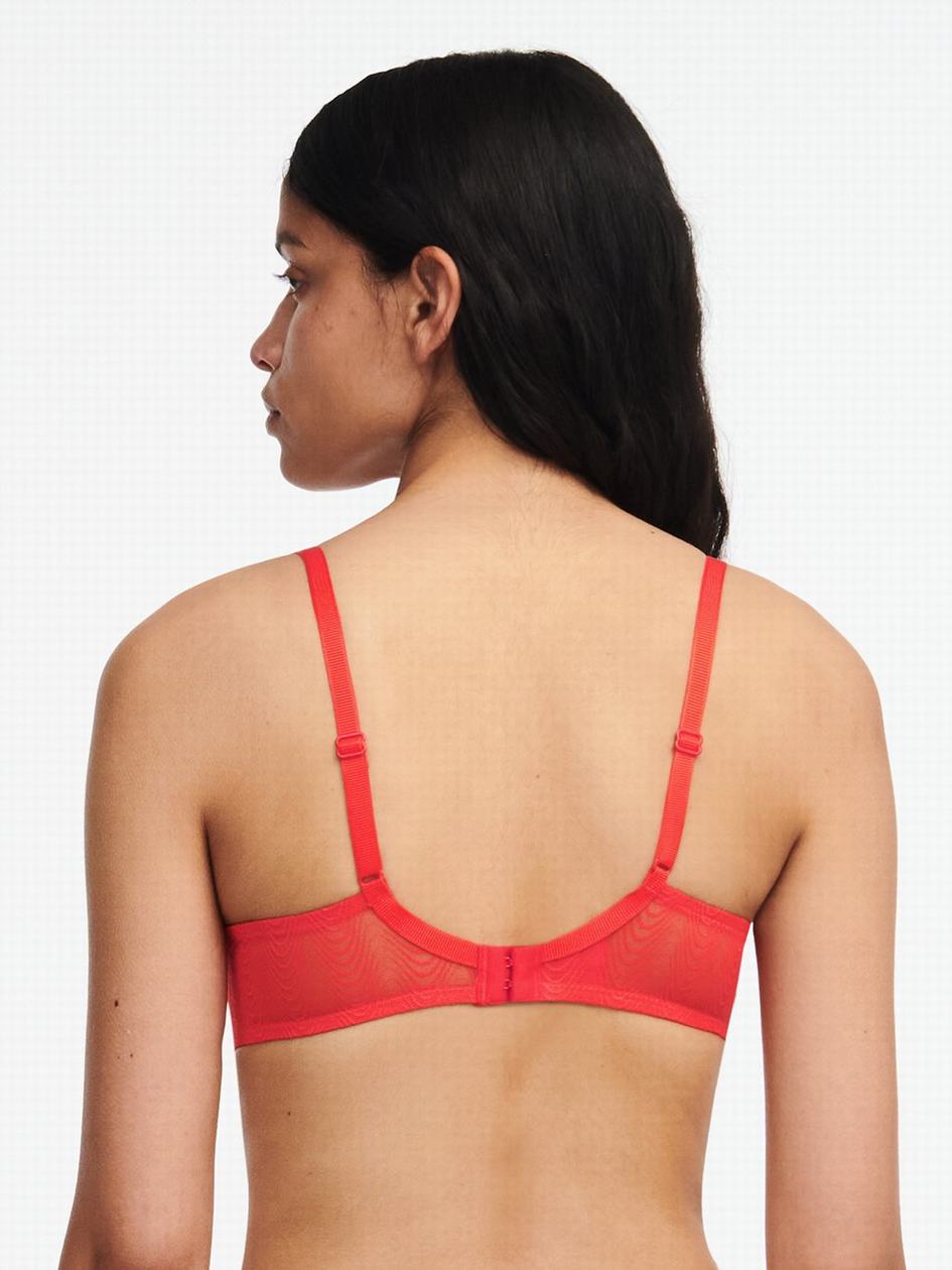 Red Women Chantelle Romane Plunge T-Shirt Bra | WOY566PA