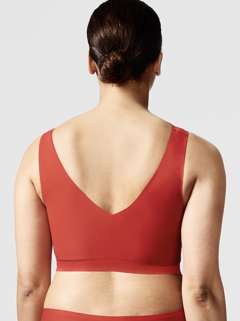 Red Women Chantelle SoftStretch Padded V-Neck Sports Bra | KZH675WL