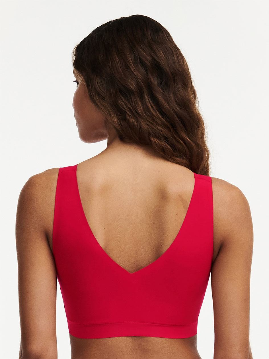 Red Women Chantelle SoftStretch Padded V-Neck Sports Bra | KZH675WL