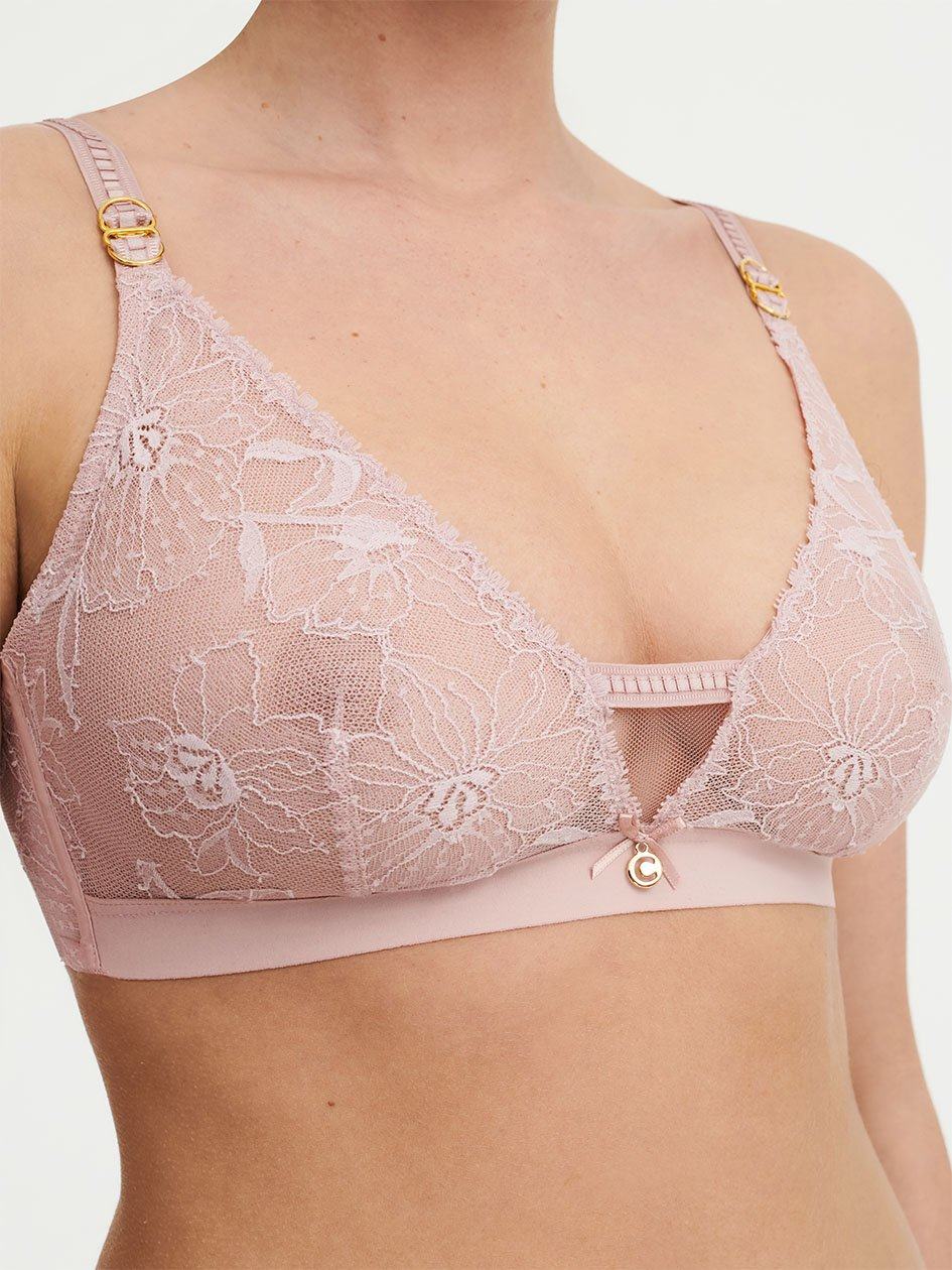 Rose Pink Women Chantelle Orchids Wireless Triangle Bras | WLF633LM