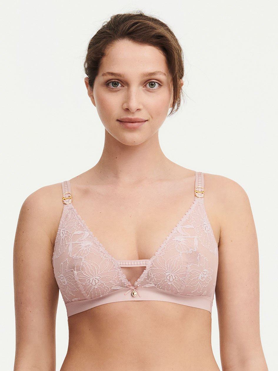 Rose Pink Women Chantelle Orchids Wireless Triangle Bras | WLF633LM