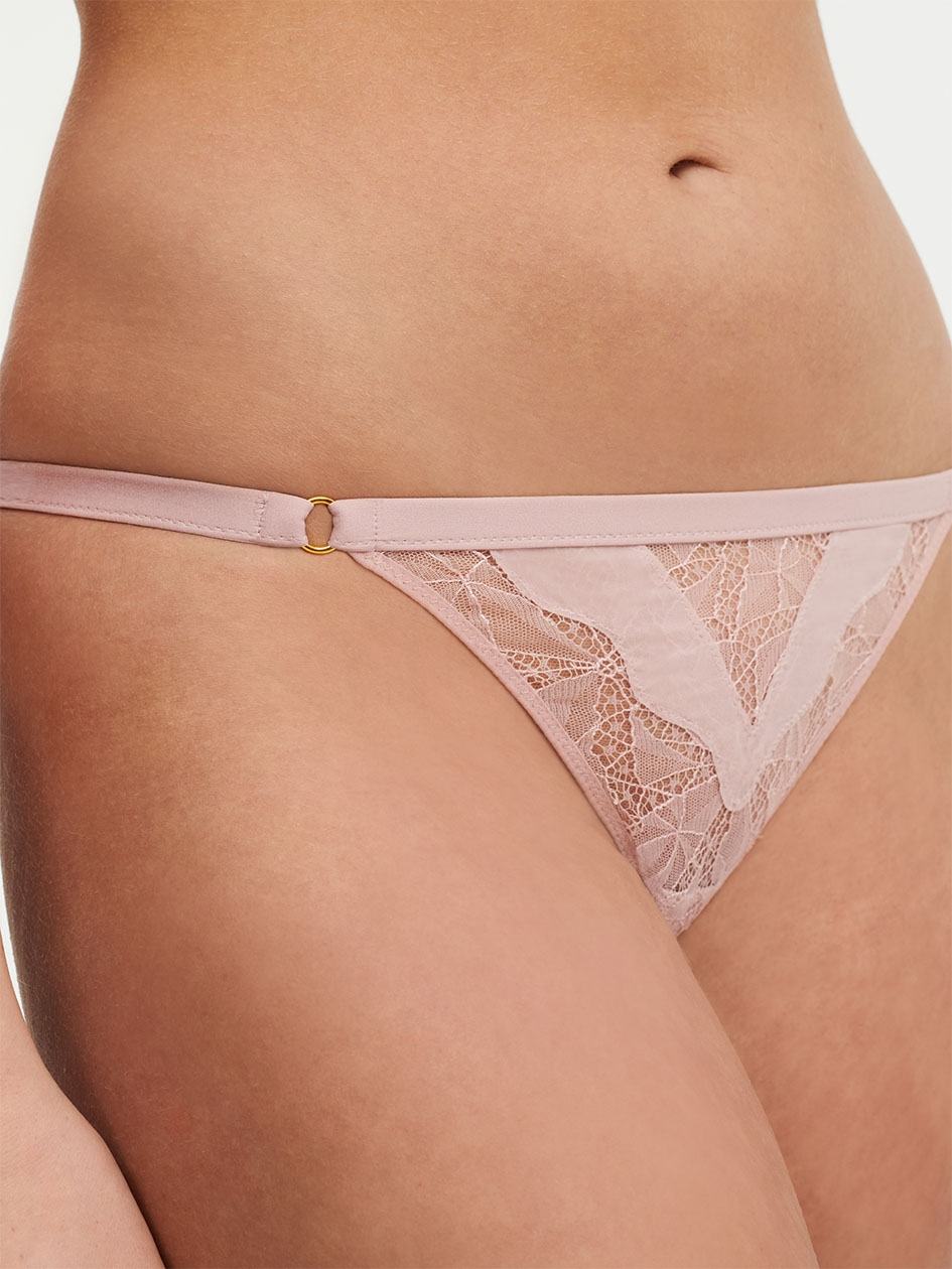 Rose Pink Women Chantelle Spark Thong Panty | IBC9925JA