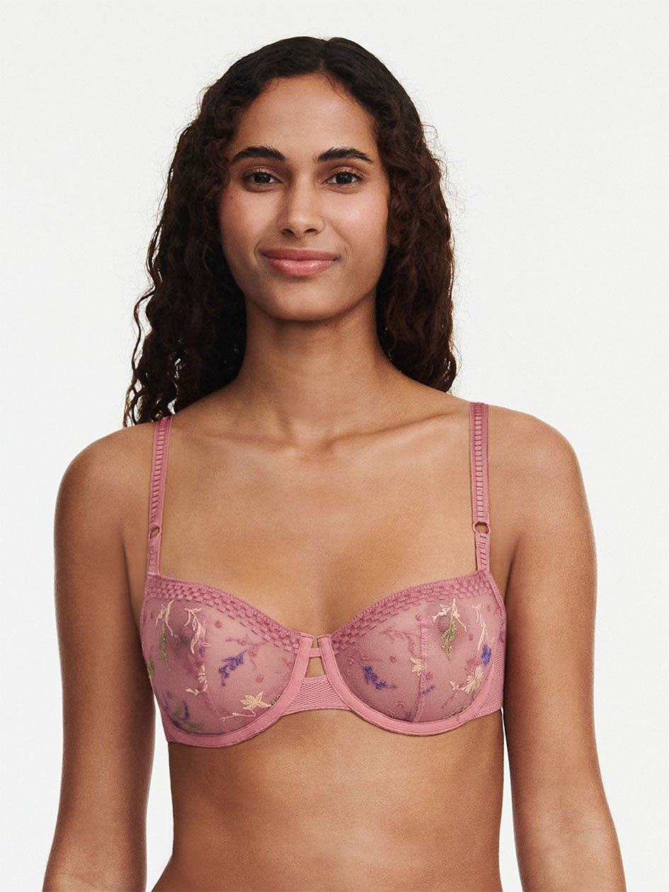 Rose Pink Women Chantelle Suzy Lace Demi Unlined Bra | YPU1734XU