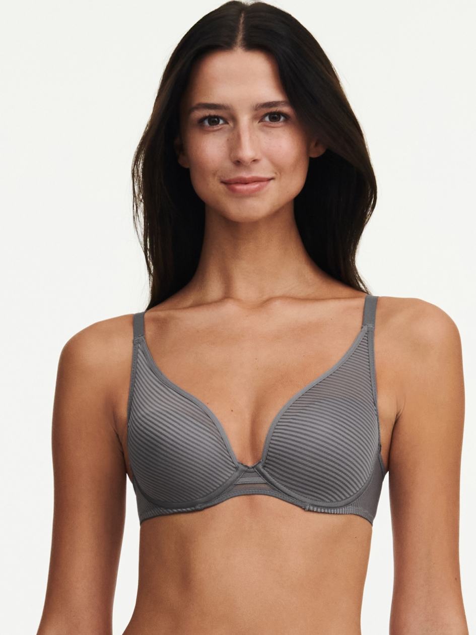 Silver Women Chantelle Nais Plunge Contour Bras | GZC5749VF