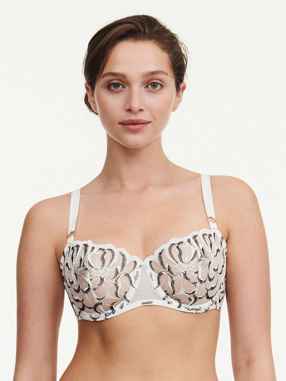 White Chocolate Women Chantelle Fleurs Demi Bras | SZU3532RY