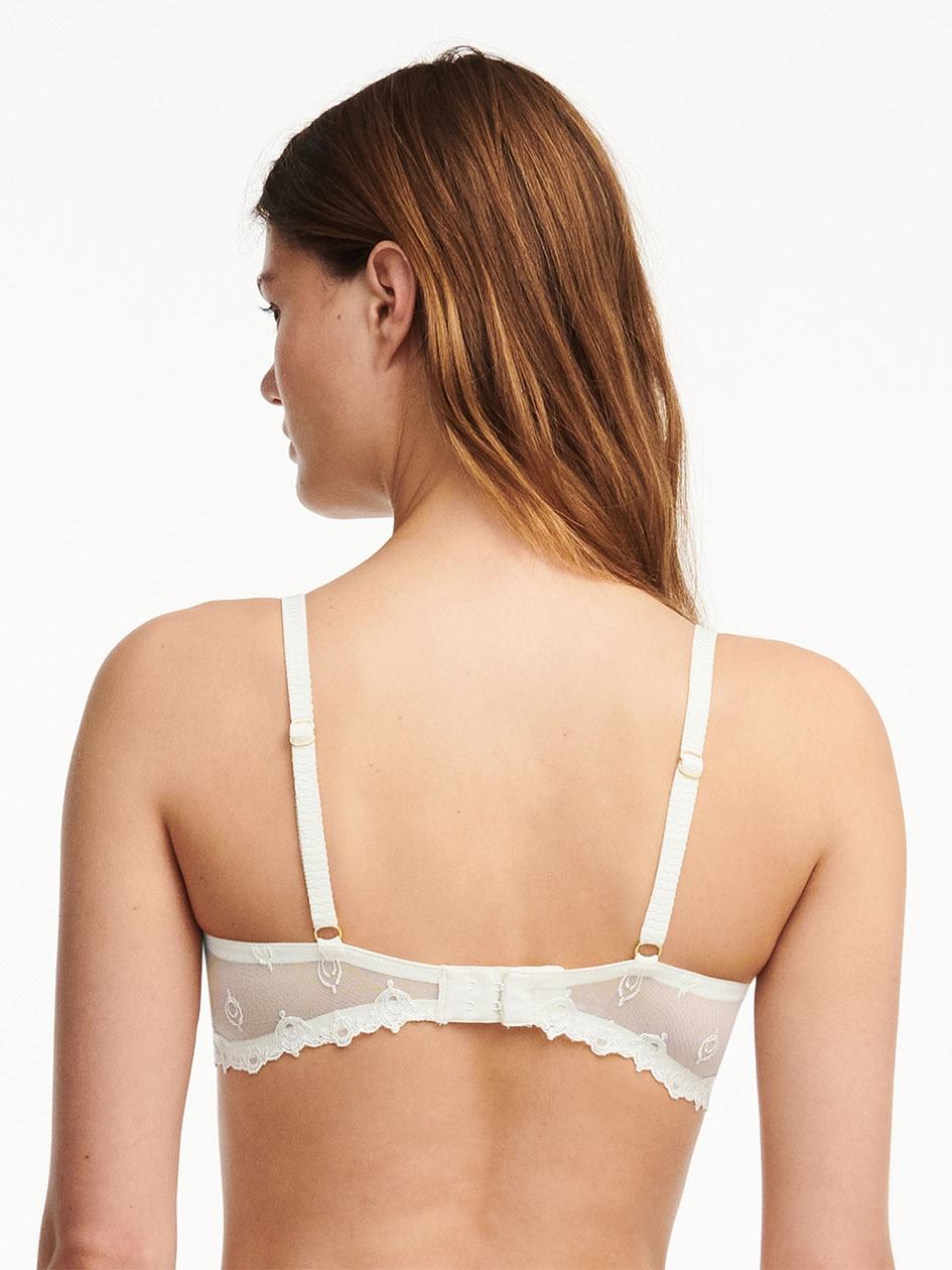 White Women Chantelle Champs Elysees Lace Demi Unlined Bra | JYE9889QQ