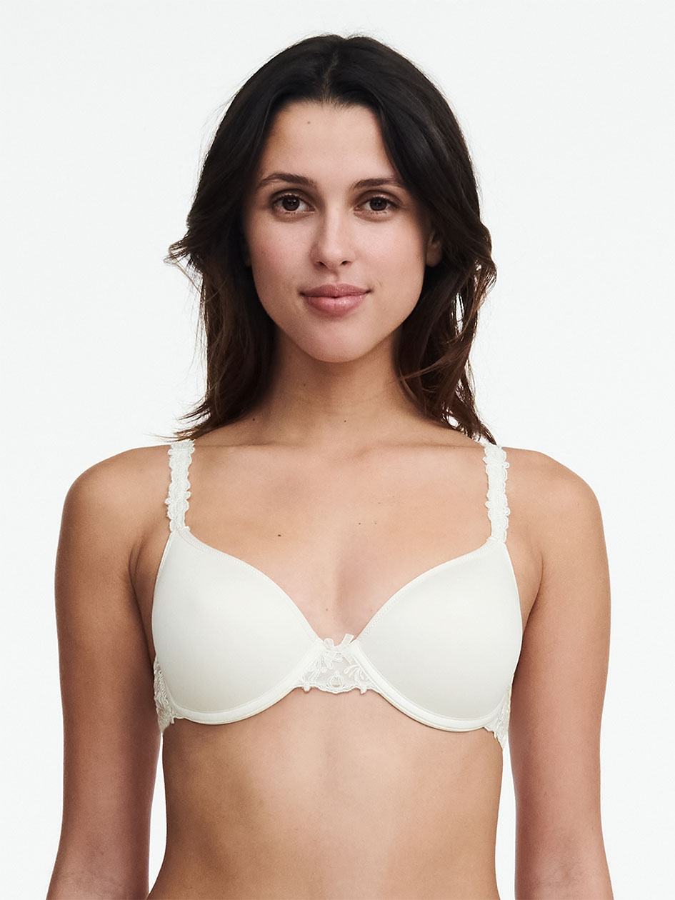 White Women Chantelle Champs Elysees Smooth Custom Fit Bras | AOO308NF