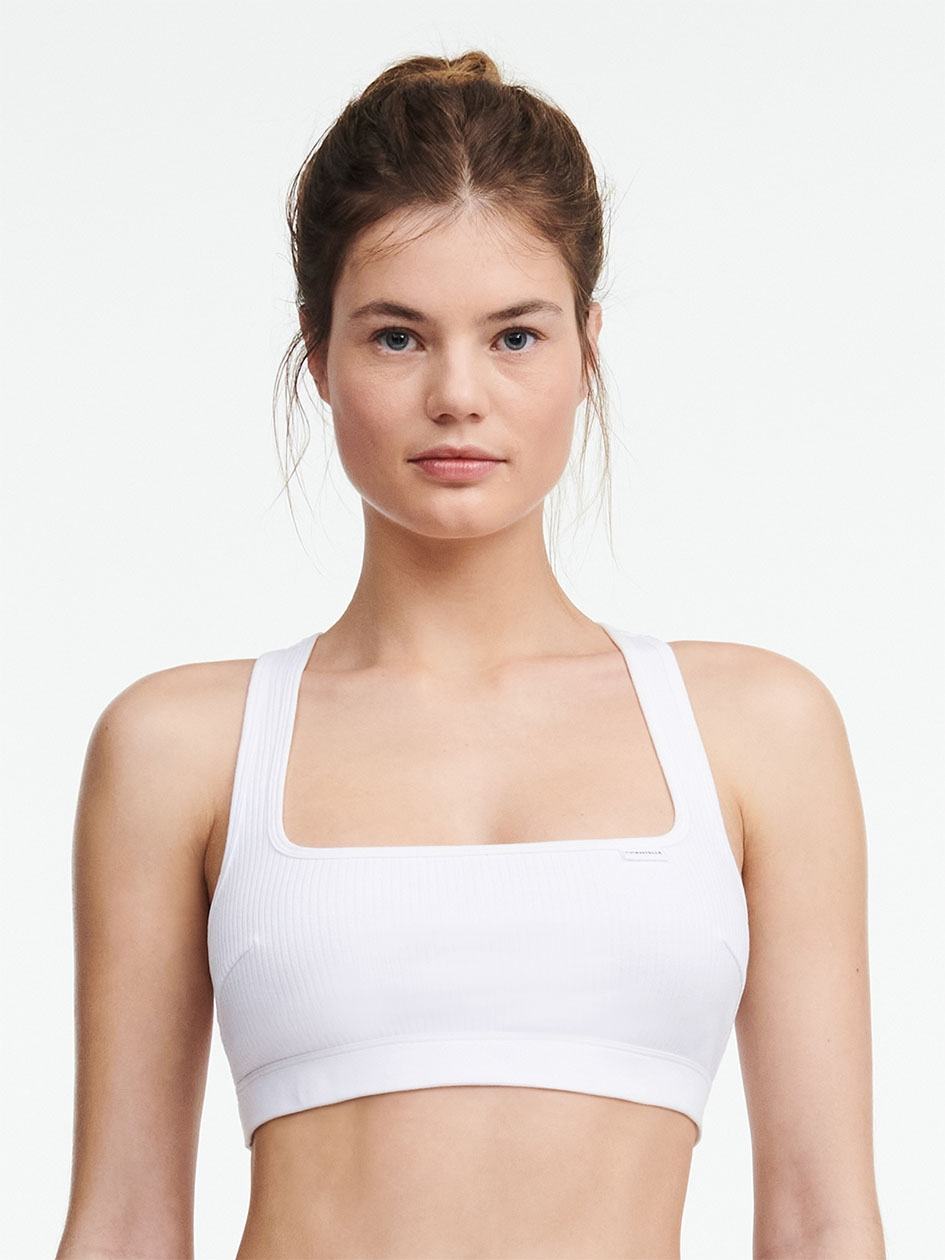 White Women Chantelle Cotton Comfort Bralettes | GVT9236UQ