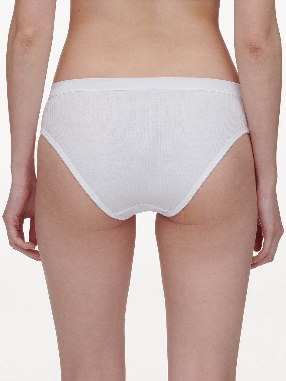 White Women Chantelle Cotton Comfort Hi-Cut Briefs | HFL8822GN