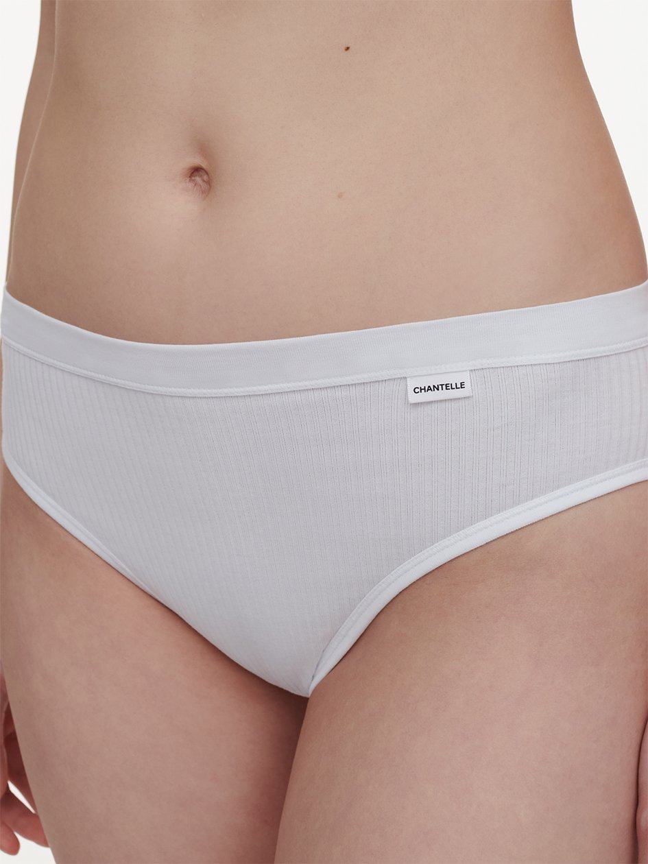 White Women Chantelle Cotton Comfort Hi-Cut Briefs | HFL8822GN