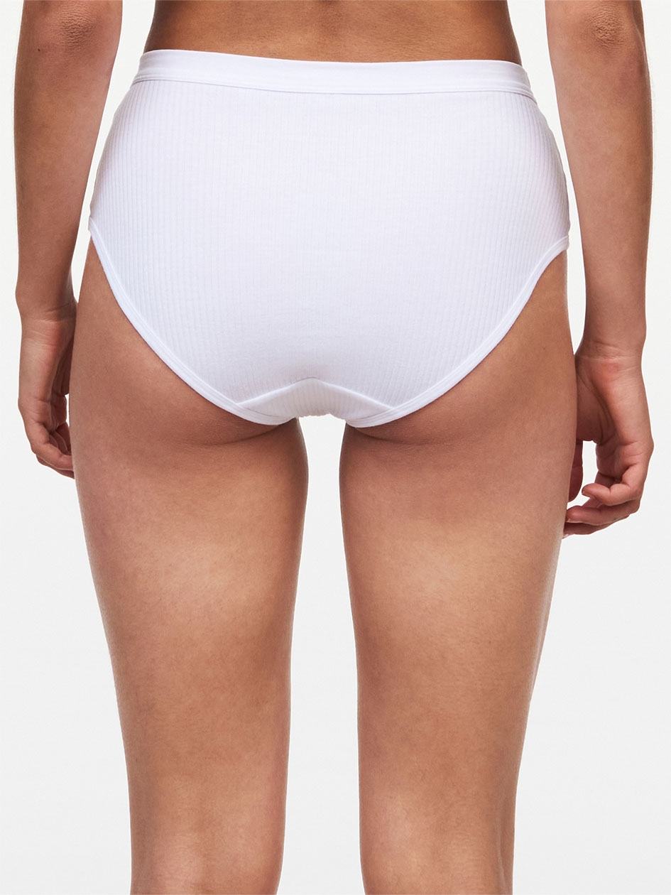 White Women Chantelle Cotton Comfort High Waist Briefs | AHM2375ME