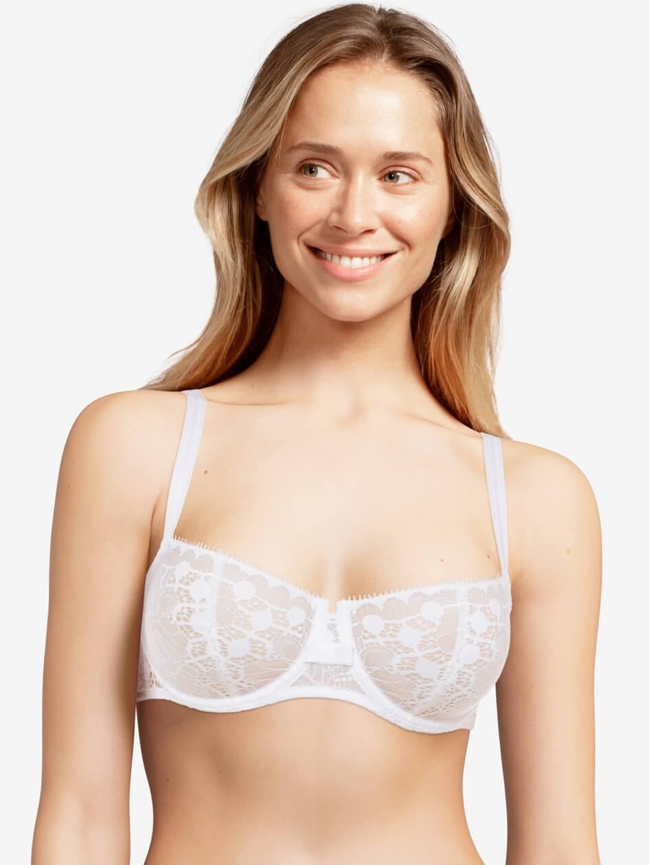 White Women Chantelle Day to Night Lace Demi Unlined Bra | LQX6759CV