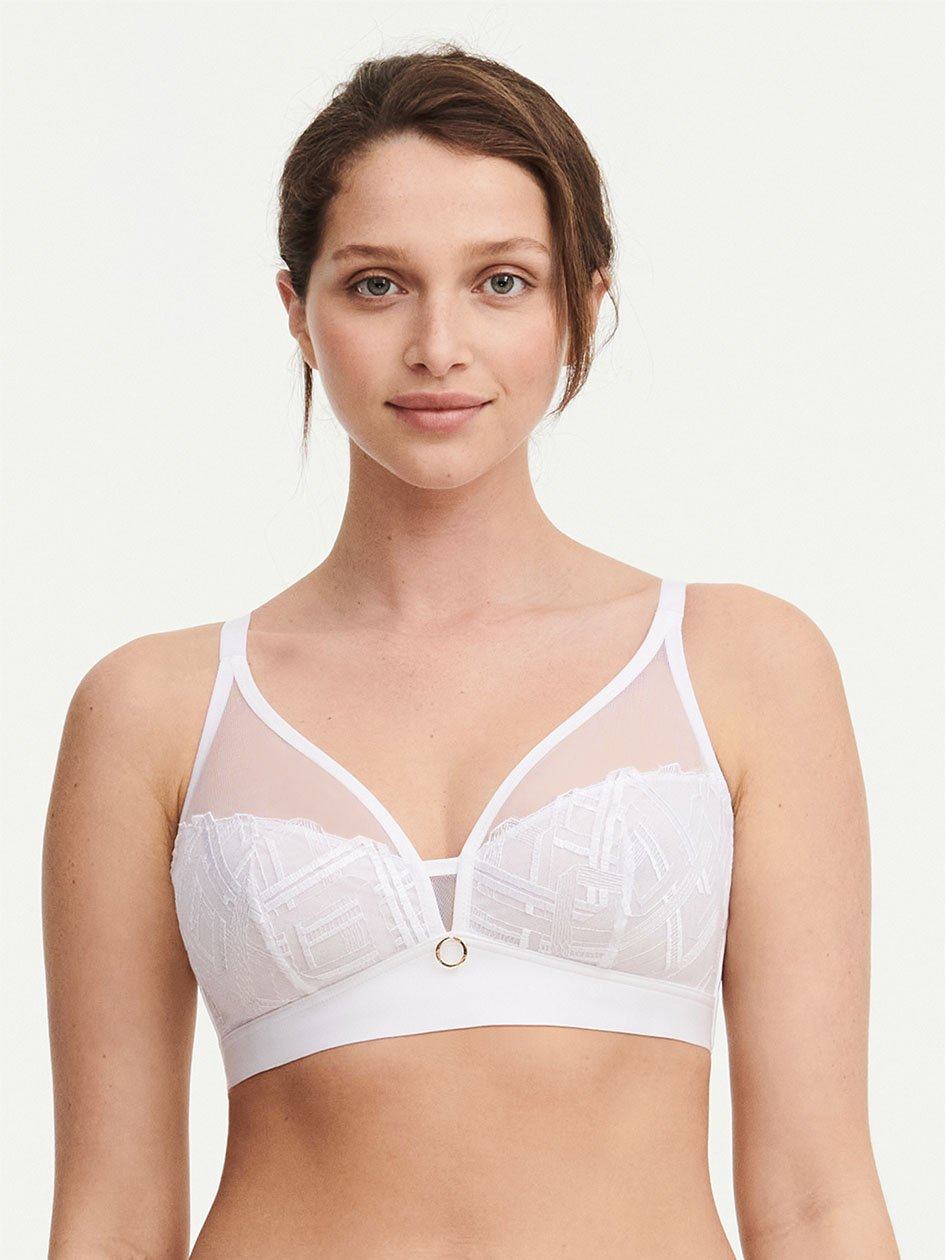 White Women Chantelle Graphic Support Lace Wireless Bras | HEQ3453OS