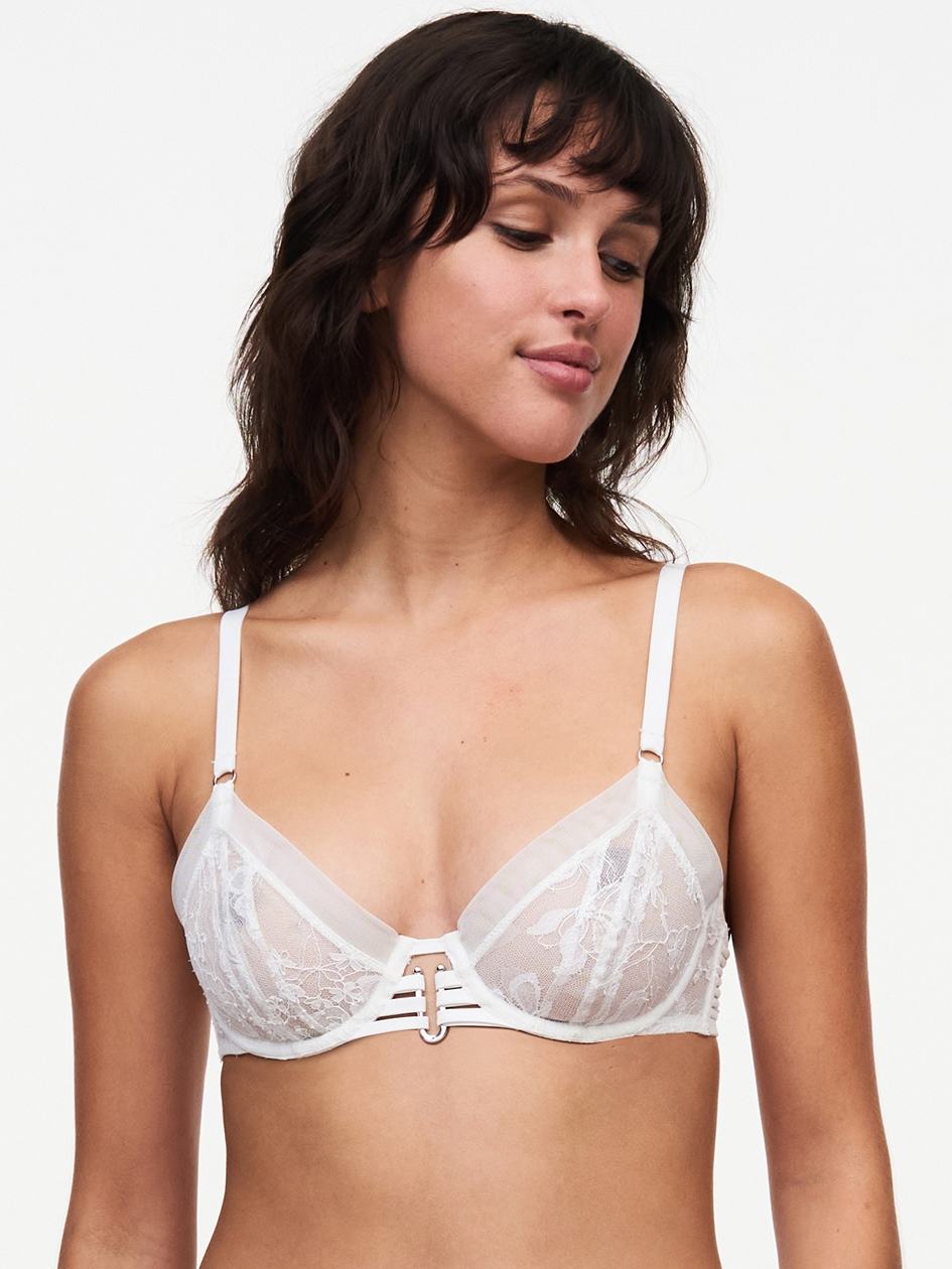 White Women Chantelle Impulse Plunge Underwire Bras | VCV8429LF