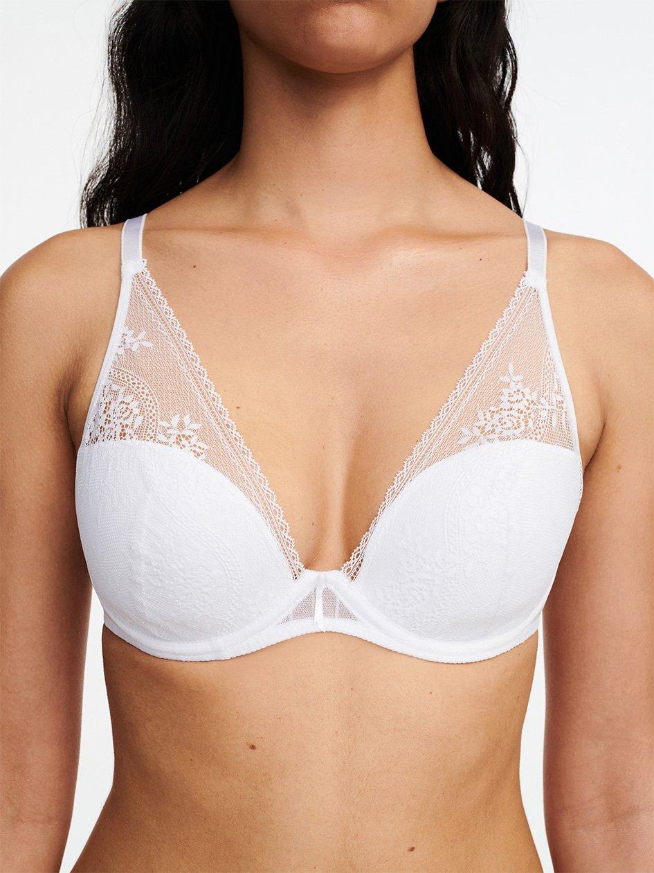 White Women Chantelle Maddie Plunge T-Shirt Bra | HMX2420NY