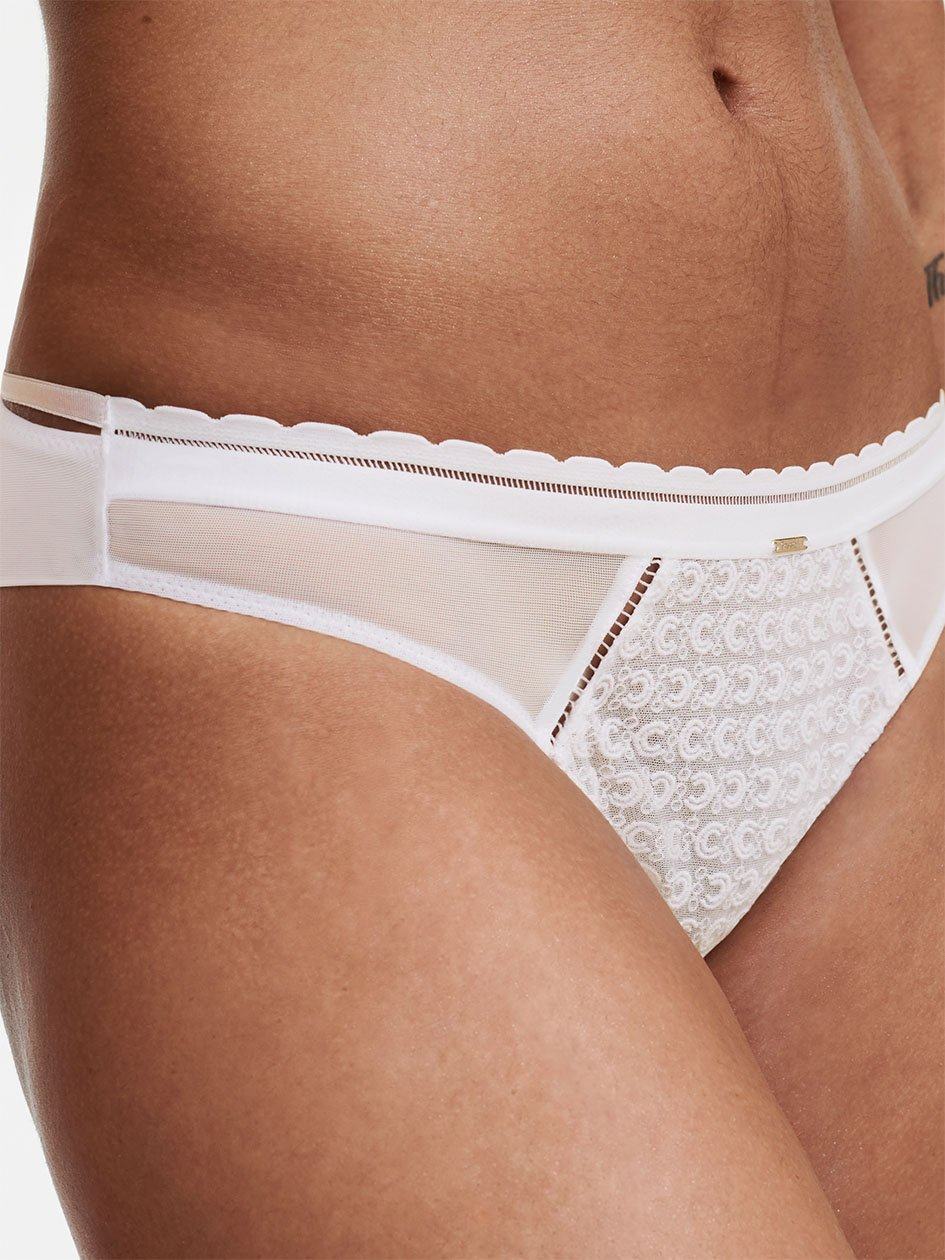 White Women Chantelle Monogram Cheeky Bikini Bottoms | FEO9861BJ