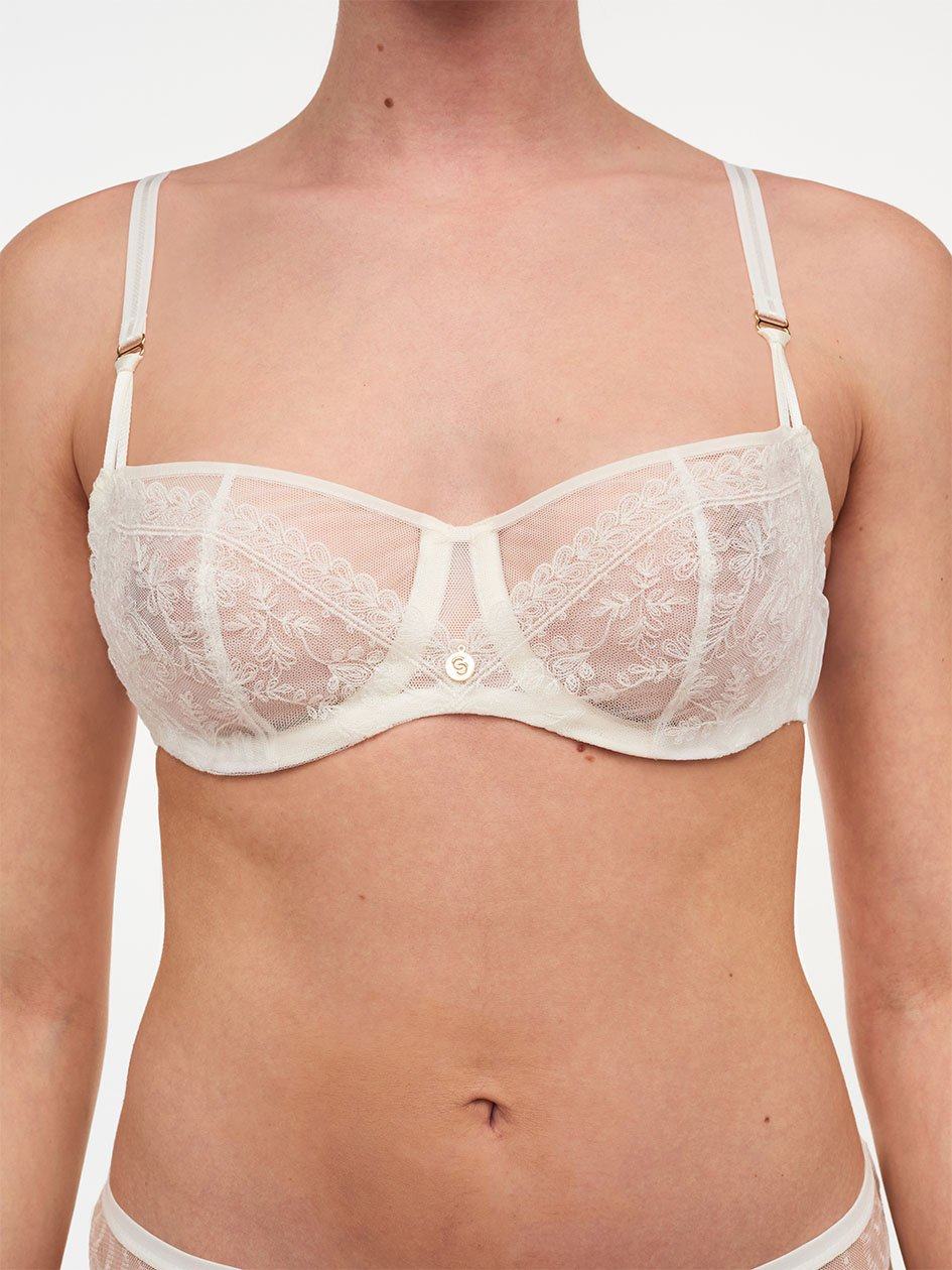 White Women Chantelle New Romance Lace Underwire Demi Bras | CMN9710LA