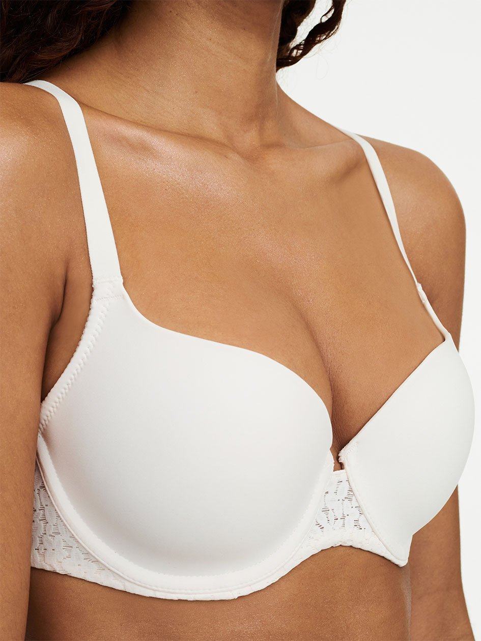 White Women Chantelle Norah Comfort Smooth Sweetheart T-Shirt Bra | RQJ6438UH