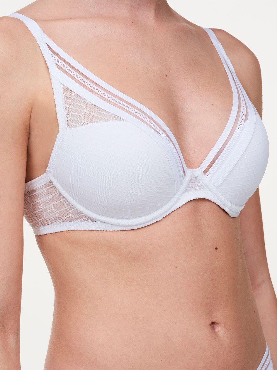 White Women Chantelle Only Manhattan Plunge T-Shirt Bra | LSK1485UU