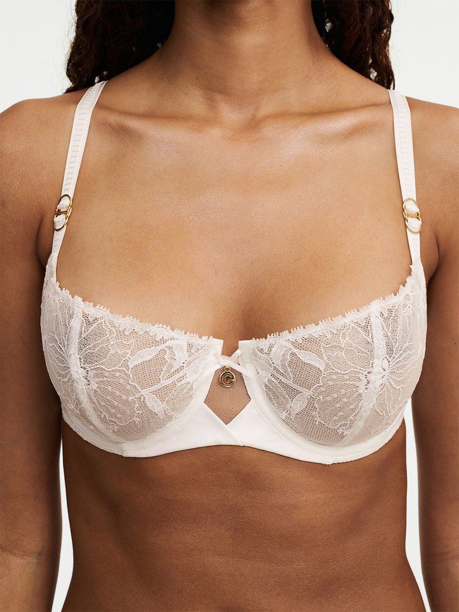 White Women Chantelle Orchids Demi Bras | LPF7827EV